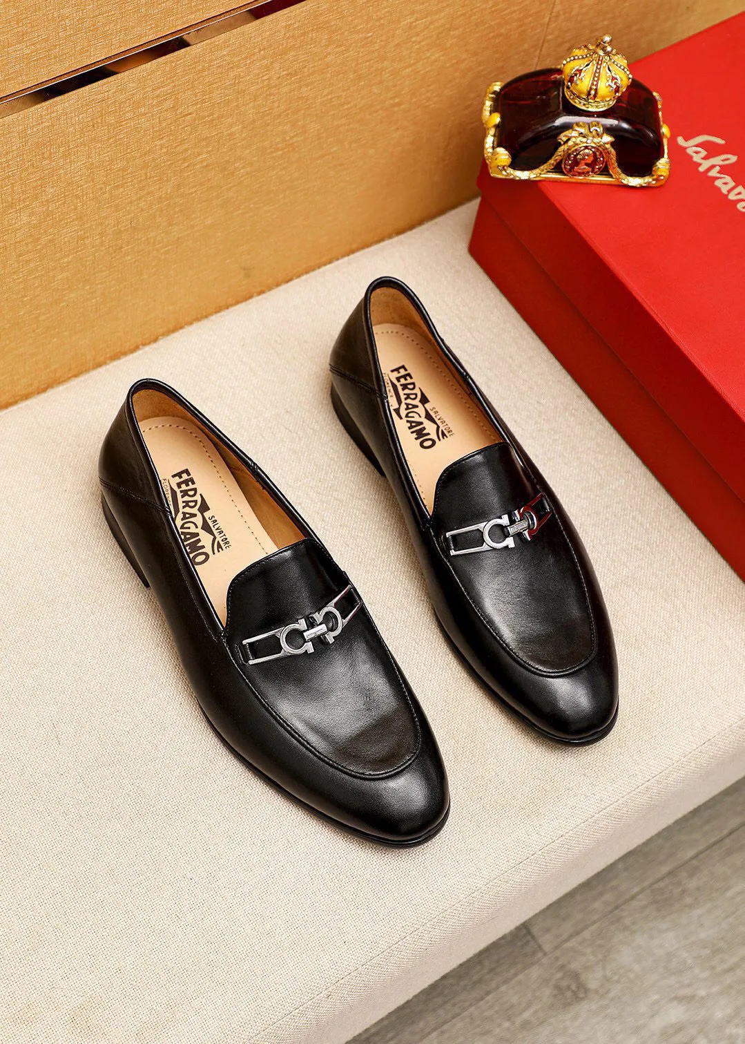 Men's shoes 💰480 💐[Ferragamo/Ferragamo] (high-end Niuli) New 🐲Ferragamo* Ferragamo classic formal leather shoes! The upper is made of imported first-layer cowhide and the upper is made of comfortable first-layer cowhide leather lining! Original wear-resistant rubber outsole! High quality products! Code number 38-44 (45🉑️customized)